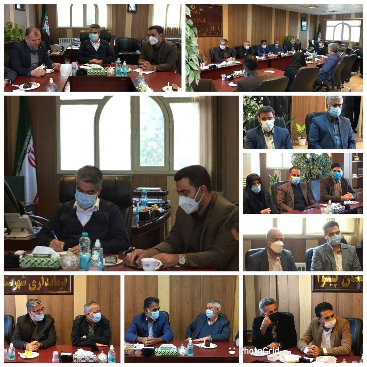 دیدار اعضای شورای اسلامی شهر و شهردار پیشوا با فرماندار جدید